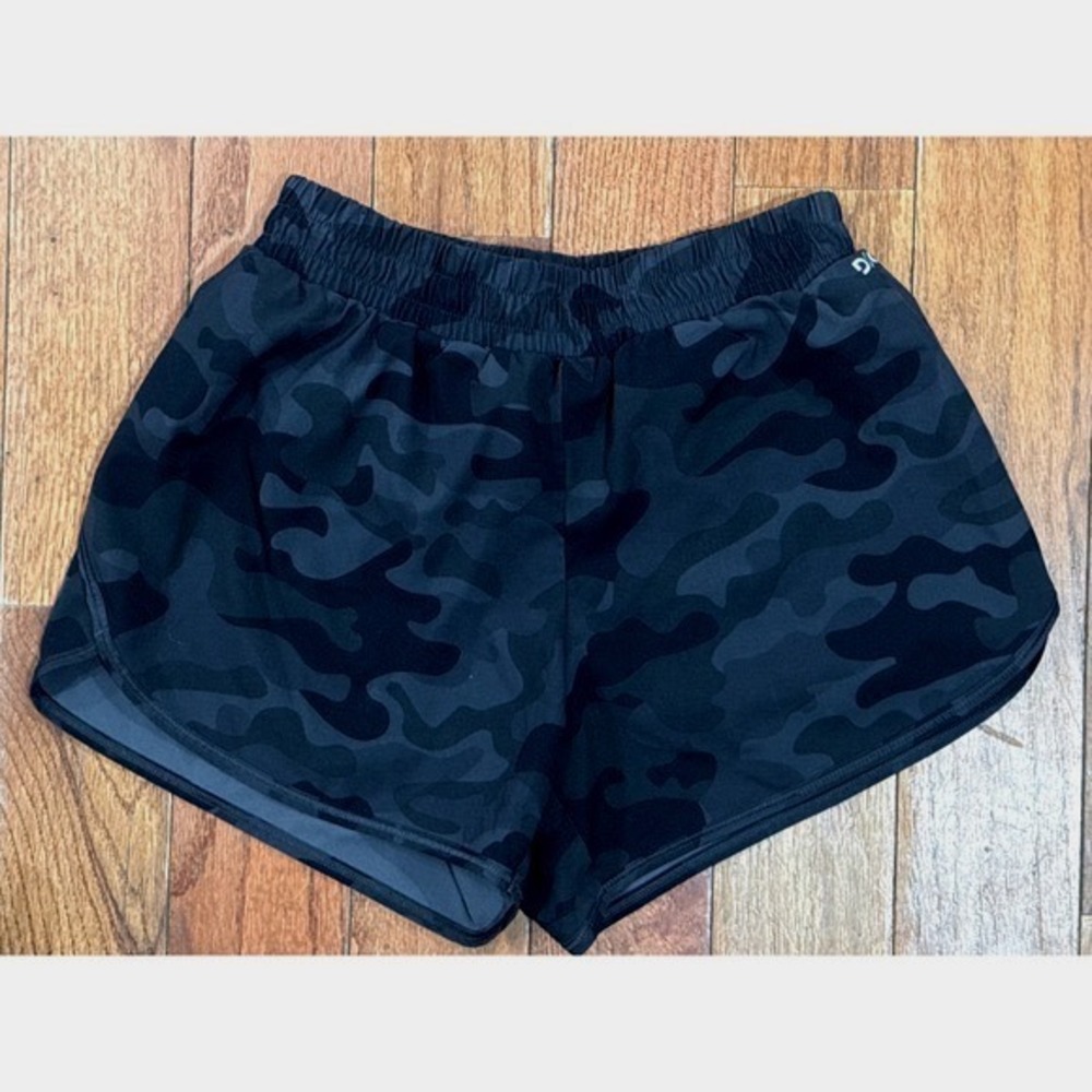 DSG Girls Black Camo Running Shorts Size M 10-12 Athletic Activewear Camouflage